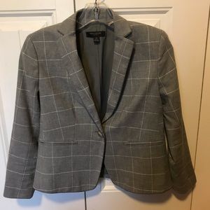 Ann Taylor Grey Plaid Blazer